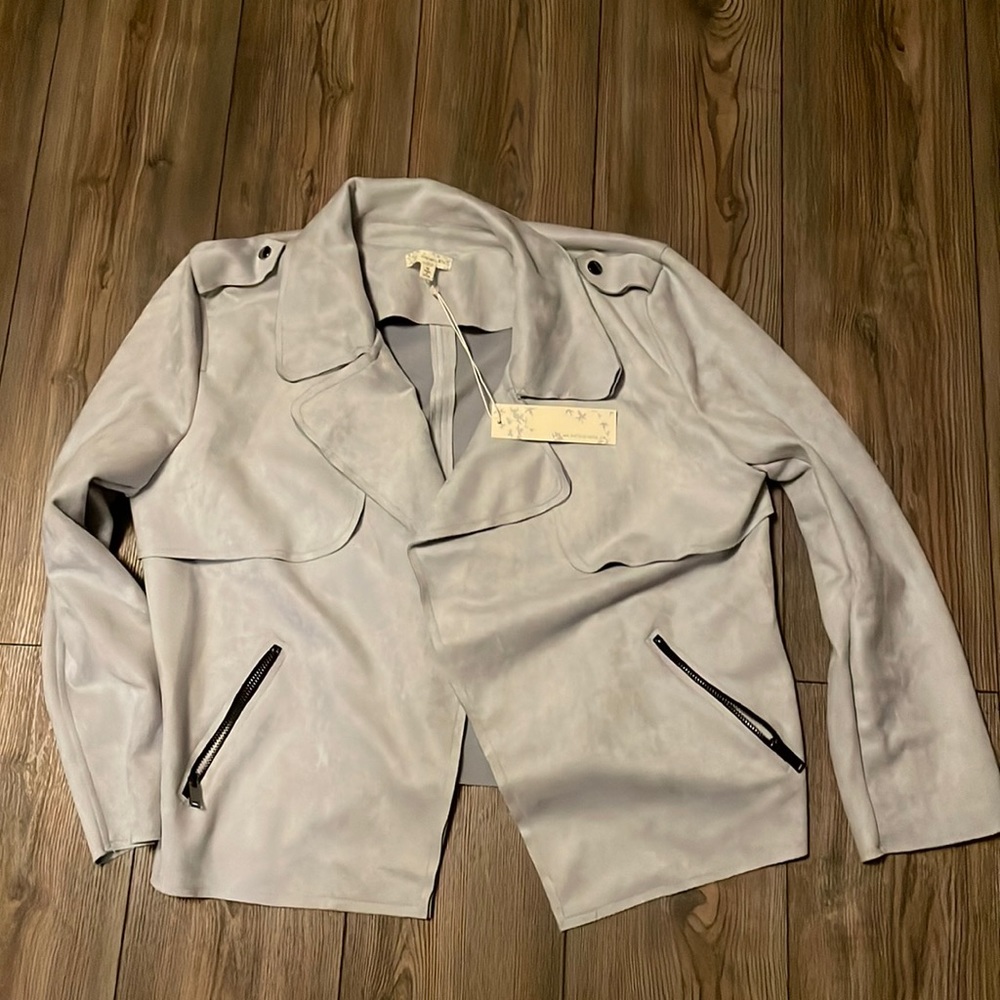 NWT suede bomber jacket sz medium lightweight